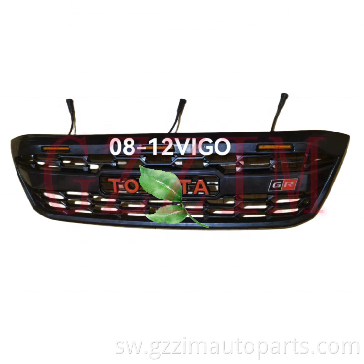 ABS Plastic Middle Grille Front Grille Guard With LED Auto Bumper Grille Trim For Vigo 2008-2012